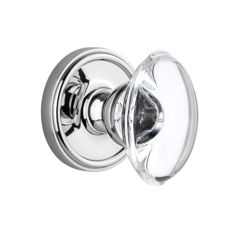 Grandeur Georgetown Rosette Single Dummy with Provence Crystal Door Knob, Bright Chrome