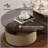 Round Nesting Coffee Table Set with Rotating Wheels and Hidden Storage