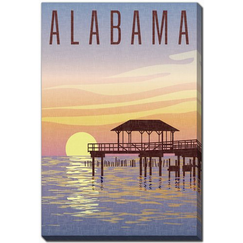 Alabama State Poster, 28" H x 22" W