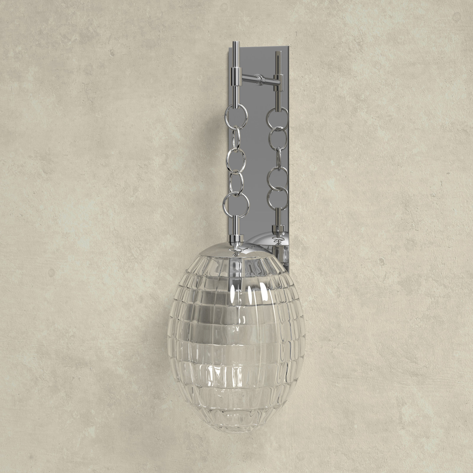 Akio Single Light Dimmable Armed Sconce, Polished Nickel