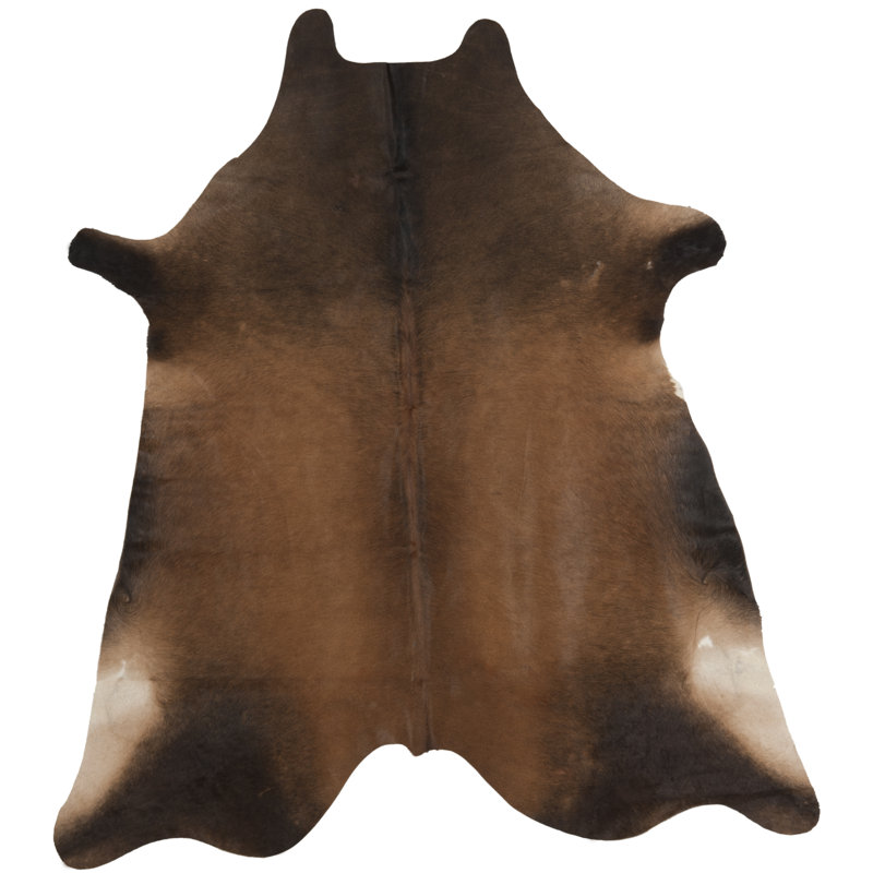 Tapis en cuir de vache naturel, 4 pi 6 po x 6 pi 6 po