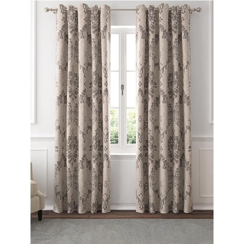 Rudnick Room Darkening Curtain Pair, Stone