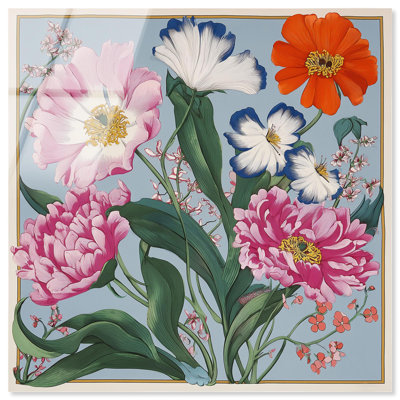 Vibrant Florals I Acrylic Print Floral Wal Decor by Art Remedy, Ready to Hang, 16 x 16