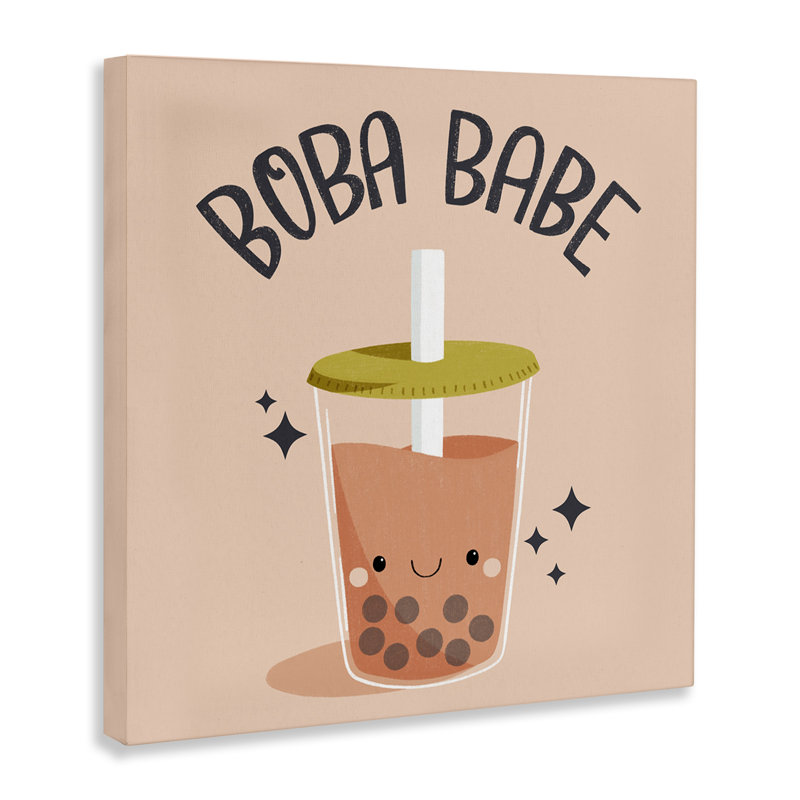 Toile Boba Babe Bubble Tea, design par Sarah Hickman, H 36 po x l 36 po
