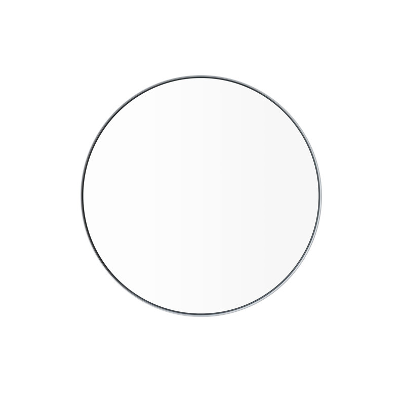 White Round Glass Bathroom Vanity Mirror 20"