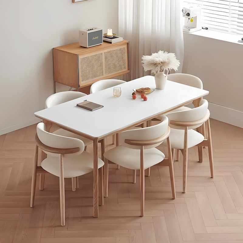 Ensemble de salle à manger en bois de frêne blanc ardoise, H 29,5 po x L 59,1 po x l 31,5 po
