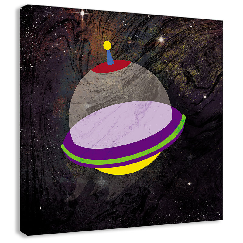 Impression sur papier roulée «Spaceship Adventure Three», H 16 po x l 16 po x P 1,5 po, Canevas