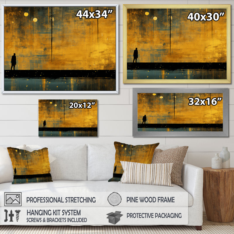 «Urban Wamdering Through the Night», reproduction sur toile, H 30 po x l 40 po x P 1,5 po, Cadre flottant blanc