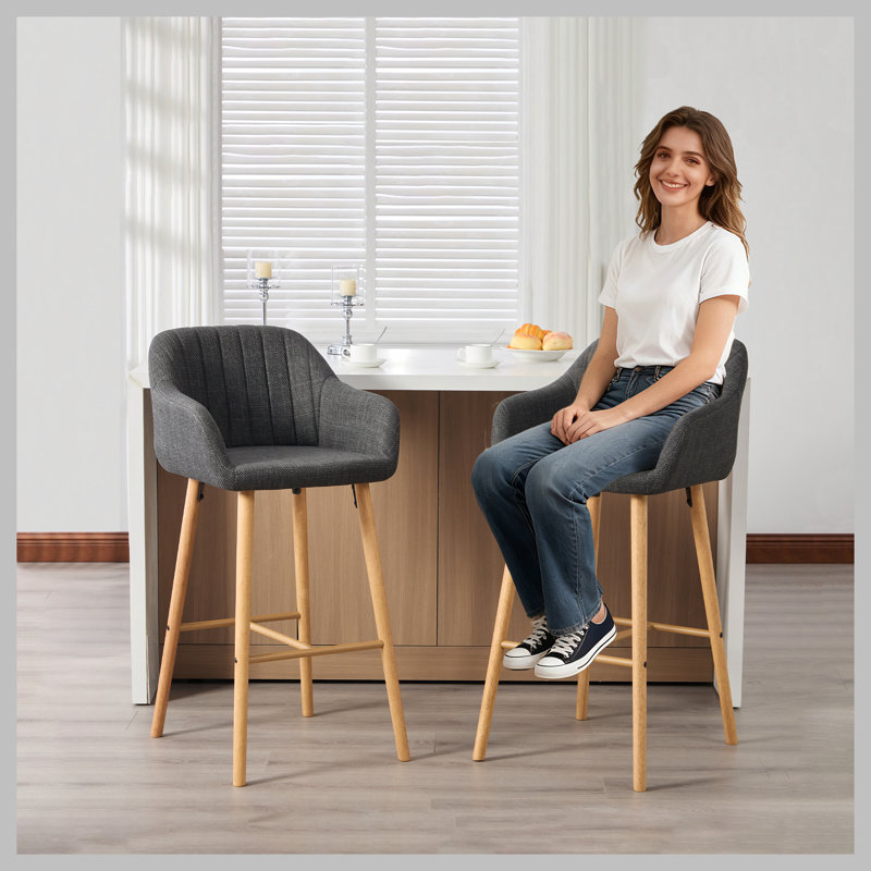 Ensemble de 2 tabourets de bar Modern, Noir