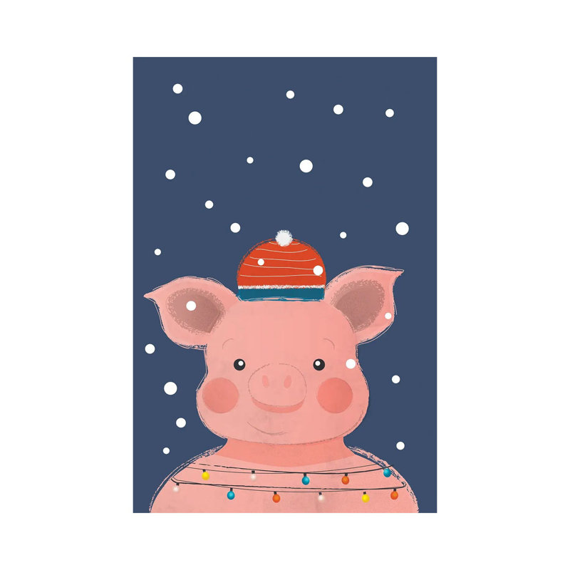 Christmas Pig by Show Me Mars - Wrapped Canvas Gallery-Wrapped Canvas Giclée, 152.4 cm H x 101.6 cm W