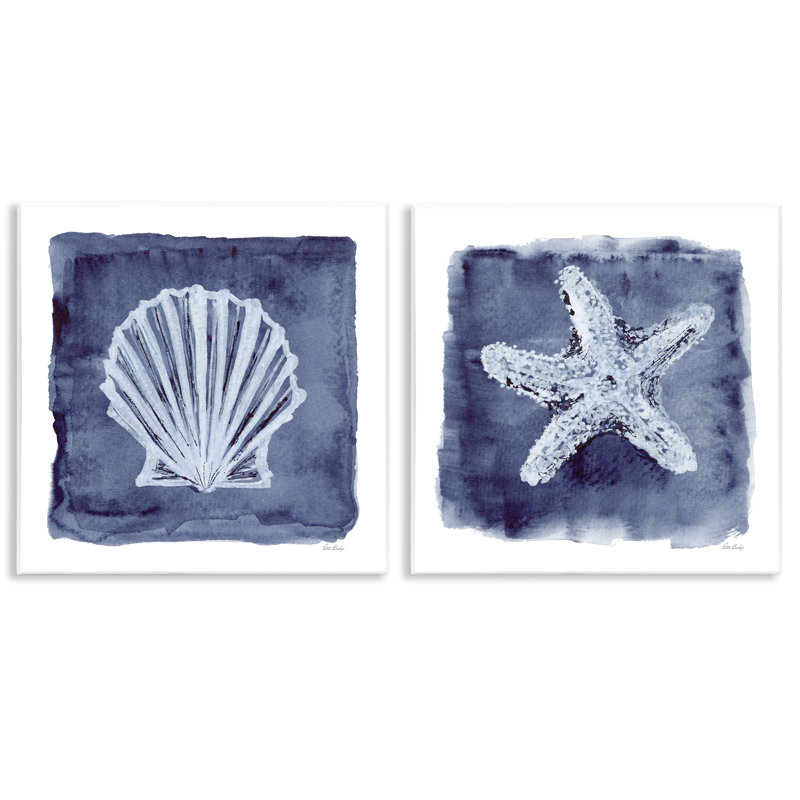 «Shell & Starfish Impressions», ensemble de 2 plaques murales par Patti Bishop