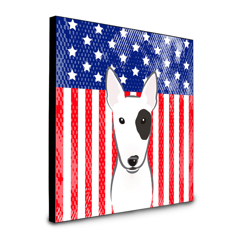« american flag », art encadré Macomb, Bull-terrier