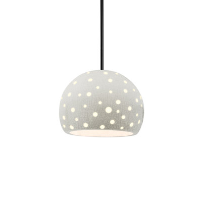Luminaire suspendu 1 lumière Dimartino - Rosé brillant - Nickel brossé - l 12,25 po x H 9,25 po - DEL dédiée - Tige rigide