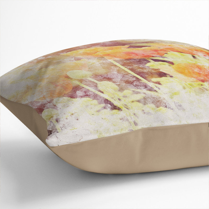 Field of Poppies Vol.6 Watercolour Scatter Cushion, 55cm H x 55cm W x 20cm D, Stone