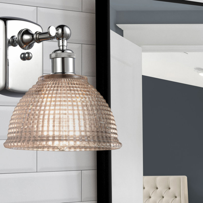 Faxon Armed Sconce, Polished Chrome, Bulb Not Included