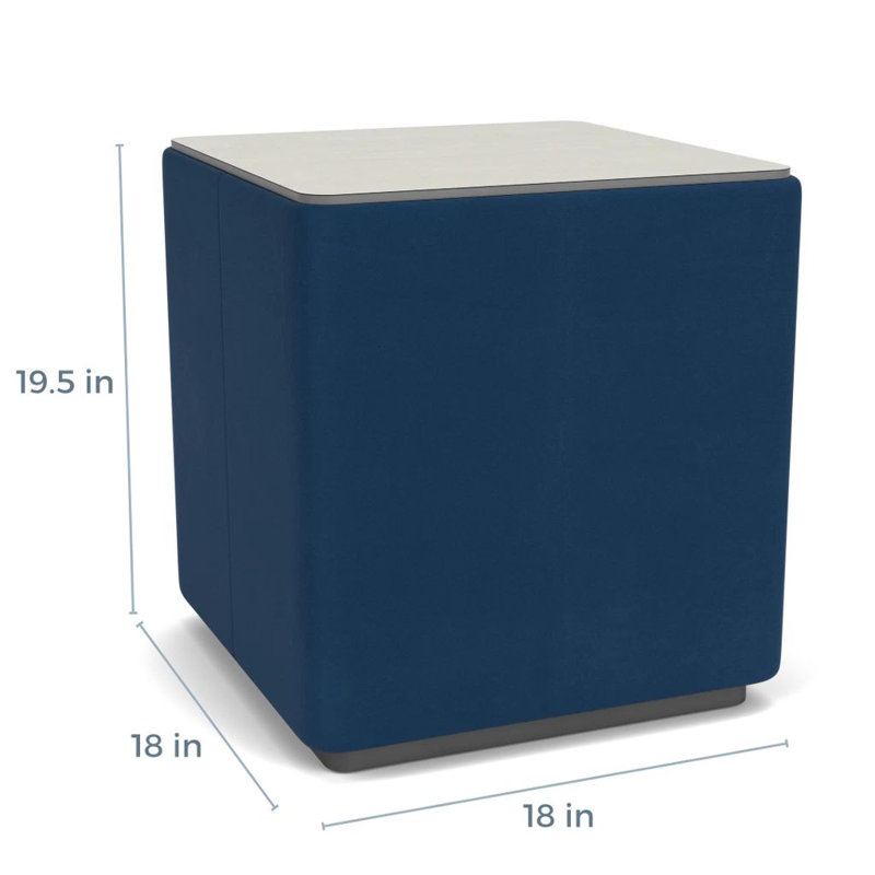 Table de salon avec plateau en stratifié Darsey, 20", Sergé blanc, Gris anthracite; Patriot Plus Blue Ridge