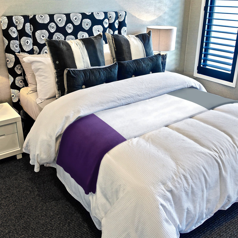 Boston Quilted Throw Blanket, 60" W x 80" L, Purple/White/Slate Gray
