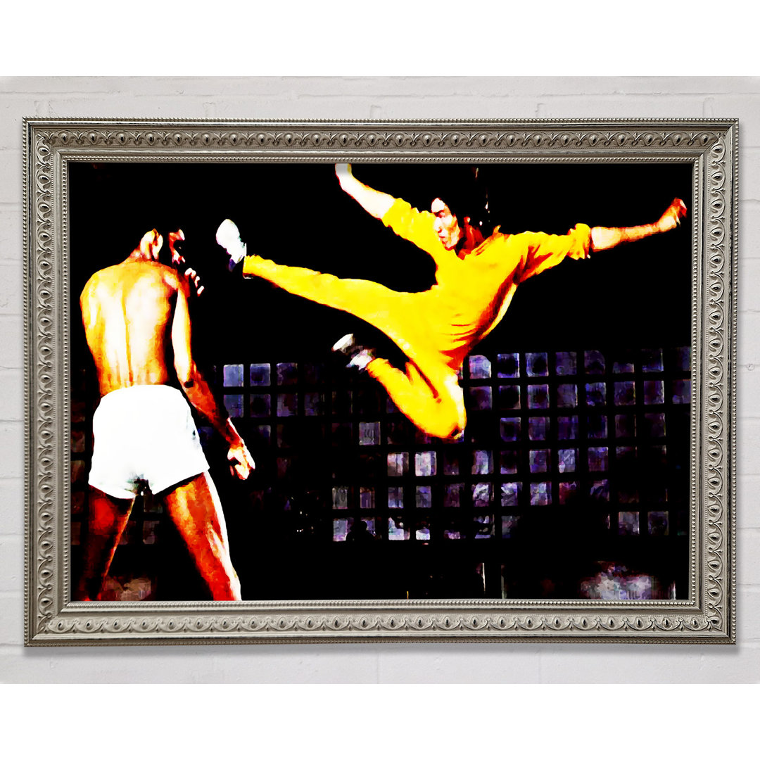 Bruce Lee Flying Kick - Einzelner Bilderrahmen Kunstdrucke