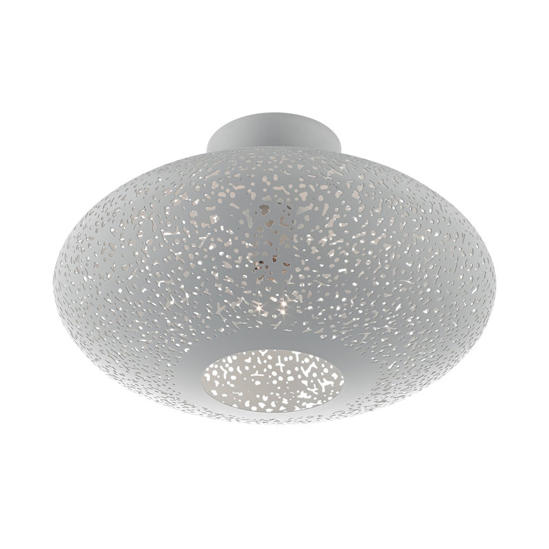 Plafonnier semi-encastré 1 lumière 16 po Bion, Gris nordique