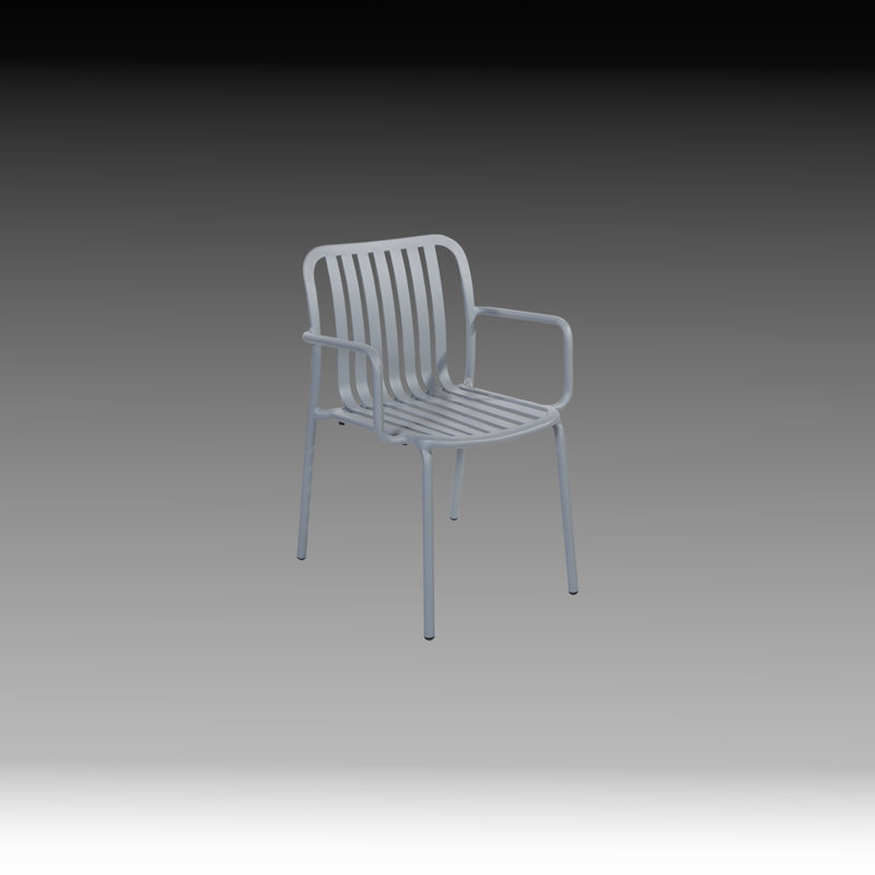 Fauteuil empilable Key West, Gris tourterelle