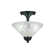 Semi-Flush 2 Bulbs Shown In Matte Black Finish With 12" Italian Bubble Glass