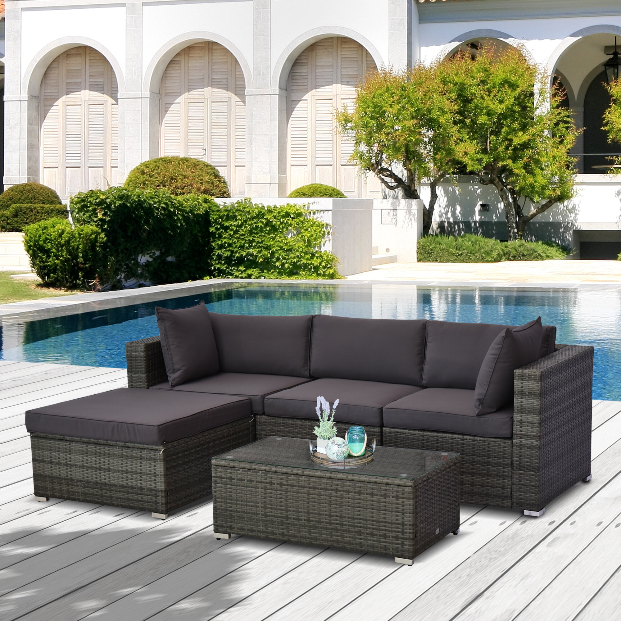 Outsunny 10 2025 piece rattan