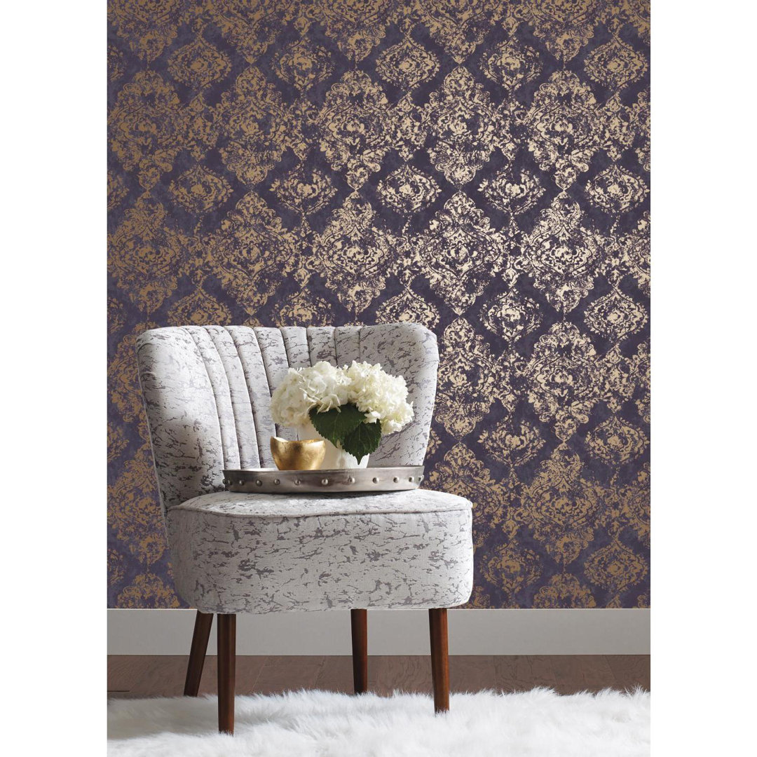 Antonia Vella Damask Double Roll York Wallcoverings 