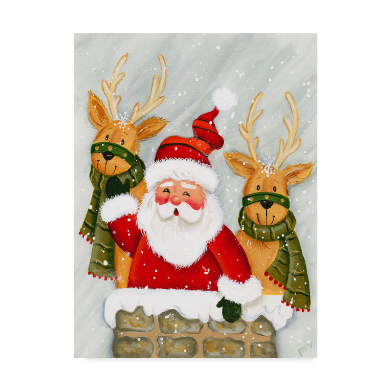 « père noël et renne », art sur toile, null