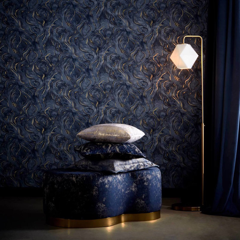 Lavico Lusso 10.05m x 52cm Wallpaper Roll, Midnight