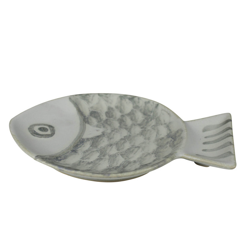 Fish Tray, Ceramic - Lrg, 5.5" W x 8" D x 1" H, White