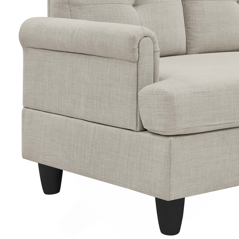 Canapé modulaire 2 pièces rembourré, Polyester beige