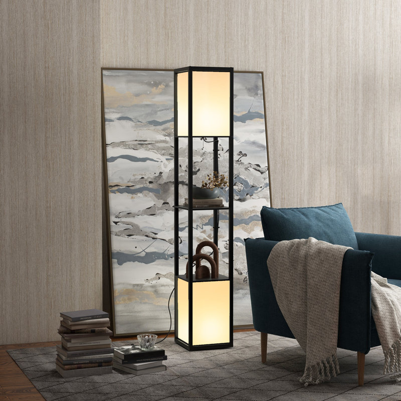 Niks 156cm Column Floor Lamp, Black
