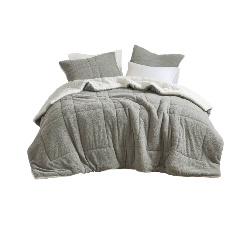 Ensemble d'édredon luxueux avec sherpa réversible