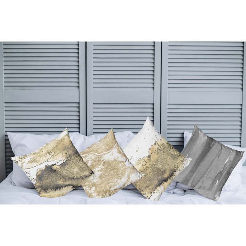 Housse de coussin Moncalieri, 12 po x 12 po, Gris/beige