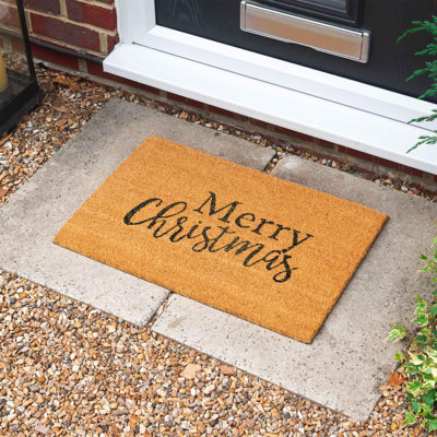 Nicola Spring - Christmas Coir Door Mats - 60 x 40cm - Merry Christmas