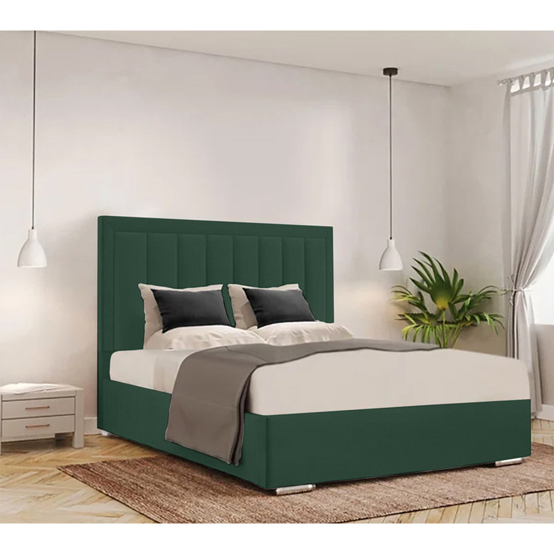Cenka Upholstered Bed, Emerald, Single (3')