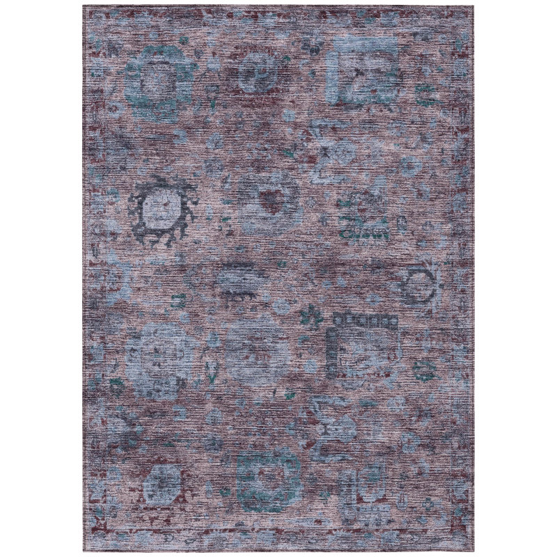 Machine Washable Indoor/Outdoor Chantille ACN2429 Traditional Rug, Plum, 5' x 7'6"