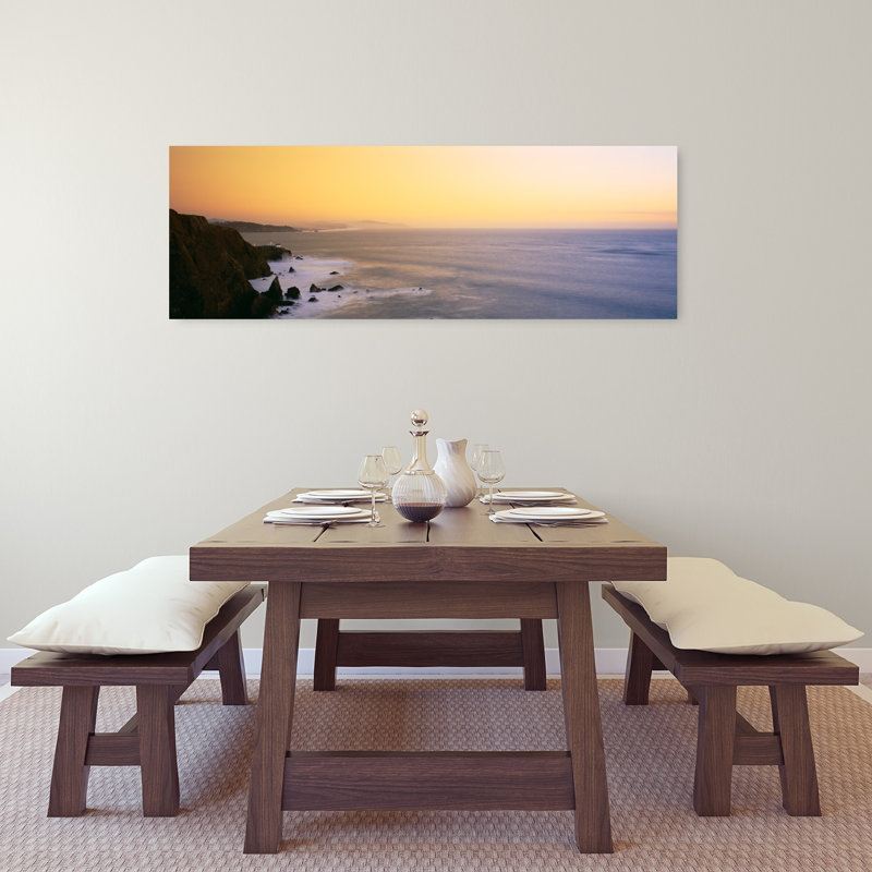 Vue en plongée de roches dans la mer, océan Pacifique, San Francisco, Californie, États-Unis, H 16 po x l 48 po