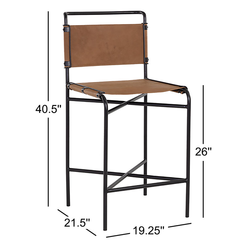 Upholstered Stool with Metal Frame, Counter Stool (26" Seat Height)