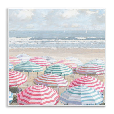 «Bright Beach Umbrellas», plaque murale par Amber Sterling