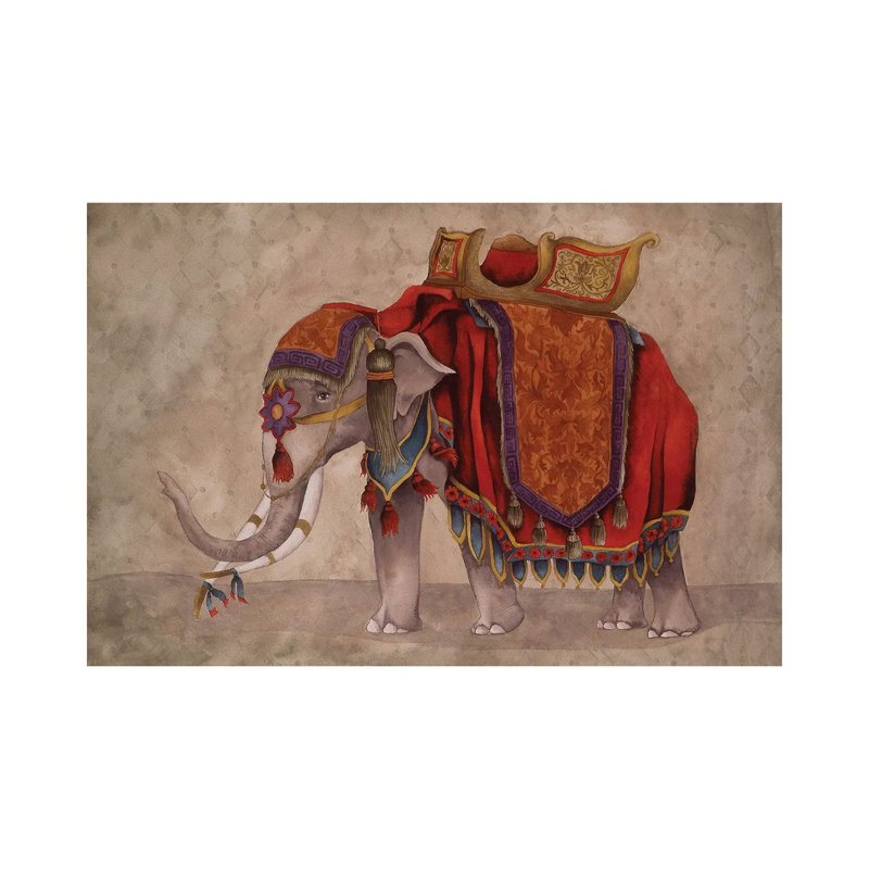Ceremonial Elephants by Elizabeth Medley - Wrapped Canvas Gallery-Wrapped Canvas Giclée, 30.48 cm H x 45.72 cm W