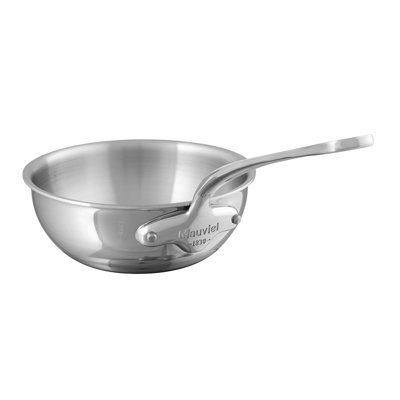 Mauviel M'cook 5-Ply Curved Splayed Saute Pan With Cast Stainless Steel Handle, 3.8-Qt