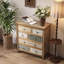 Commode d'appoint vintage en bois avec 7 tiroirs