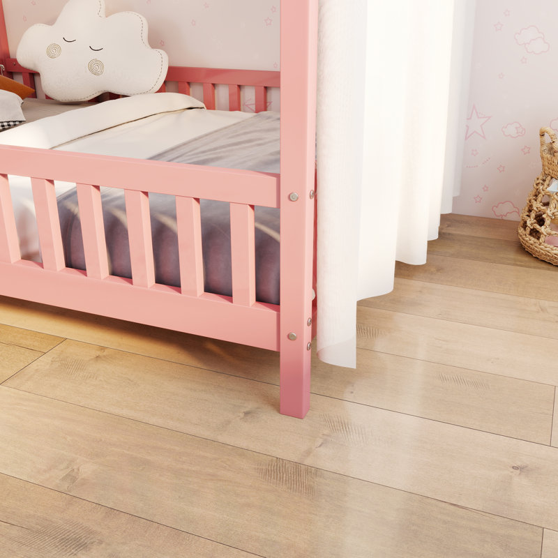 Lit sur pied Montessori, Lit double, Rose