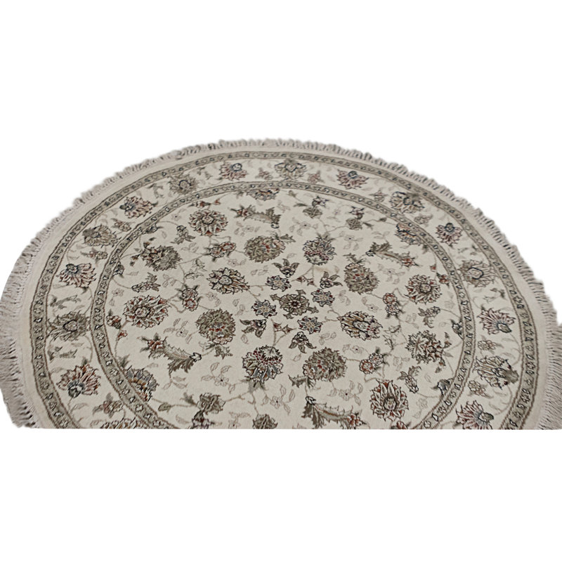 High-Quality Hand-Knotted Ivory Area Rug