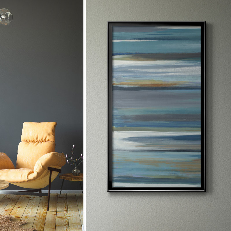 Boom Times III - reproduction de peinture encadrée, Toile avec cadre noir, H 14,5 po x l 26,5 po x P 1,5 po, Pas de tapis