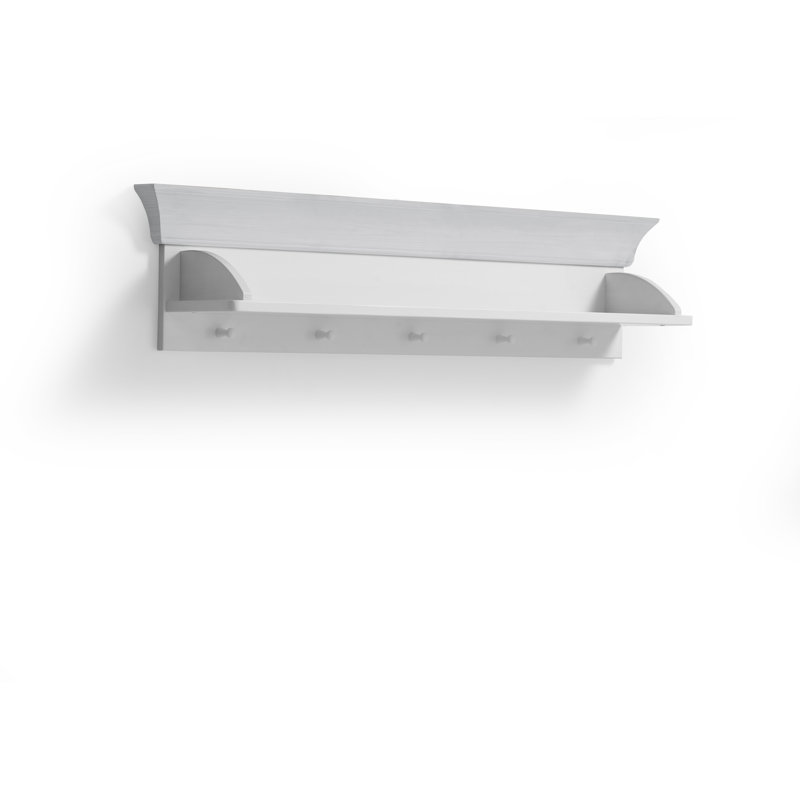 Leary Pine Solid Wood Floating Shelf, White