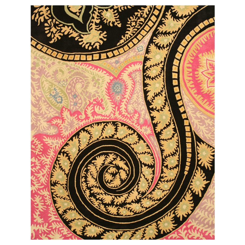 Opulent Nina Yellow Hand Tufted Wool Rug Round 7'9", 7'9" Round