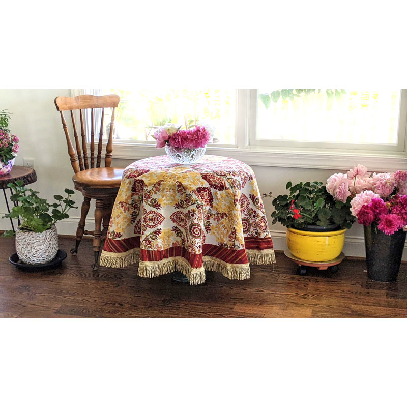 Jacquella Paisley Cotton Blend Tablecloth, 35" W x 35" L