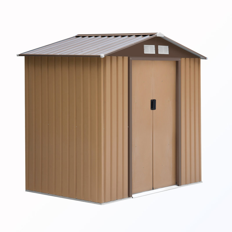Outdoor Storage Shed With Vents, Yellow